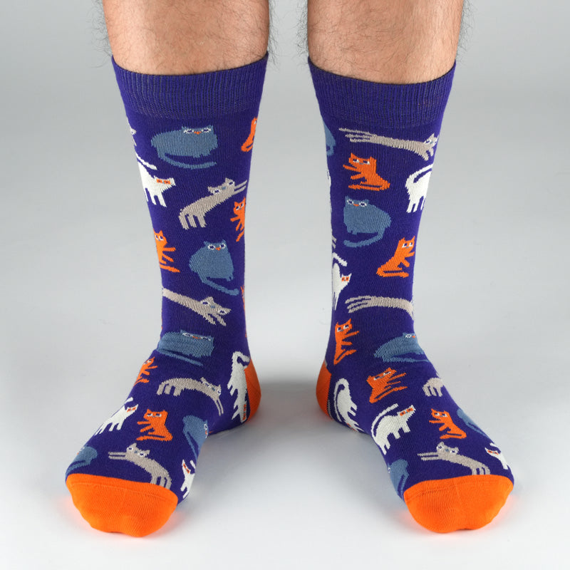 Rainbow Socks Katzen-Frotté-Socken – Damen, Mit Pompon & Glöckchen, Rutschfeste Sohle, Größen 36-40
