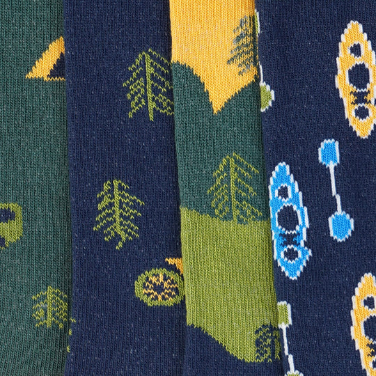     paarsocks-outdoors-socken-mismatchedsocks-dunkelblau-gruen-gelb-detail